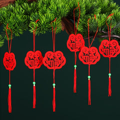 6pcs Spring Plush Potted Landscape Small Lantern Ornaments
