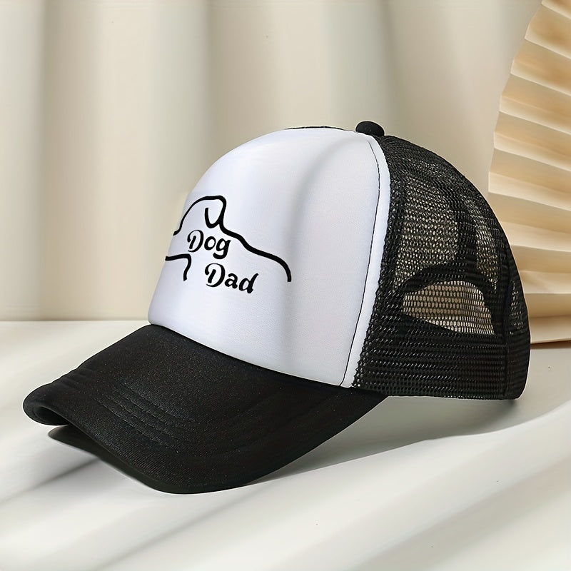 Dog Dad Printed Trucker Hat Mesh Baseball Cap