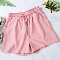 Waffle Drawstring Waist Shorts for Summer