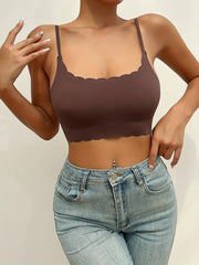 Scallop Trim Wireless Bra Seamless Lingerie