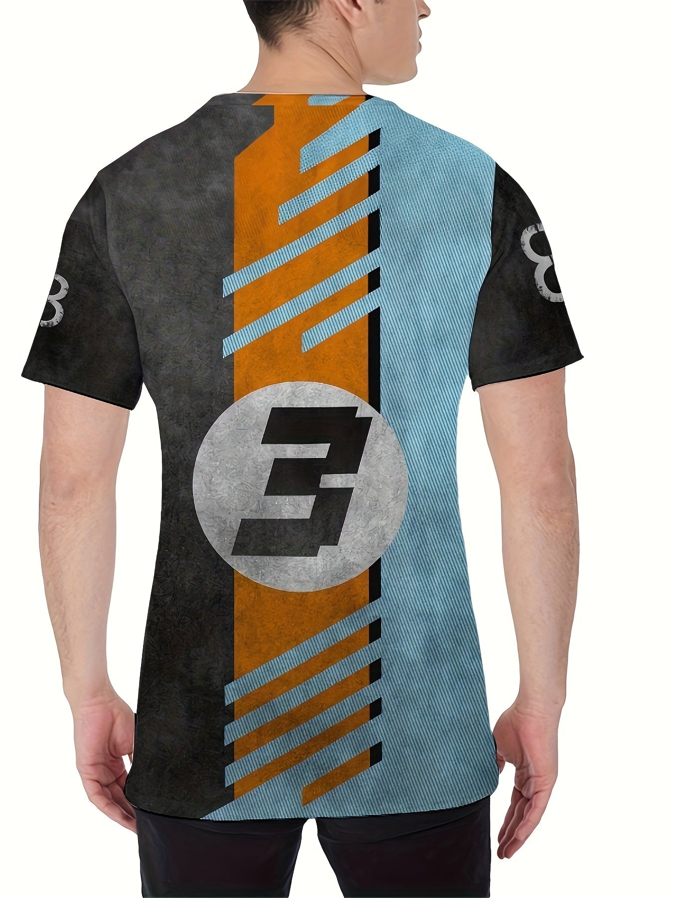 3D Print Men's Round Neck Tee Shirt for Summer