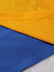 Colorblock Button Up Half Sleeve Shirt Dress