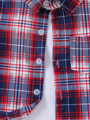 Boys Plaid Short Sleeve Button Casual Summer Shirt Tops