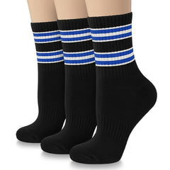 3 Pairs Non Slip Compression Crew Socks for Outdoor Activities