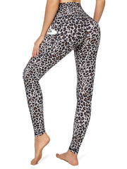 UUE High Waist Yoga Pants With Pockets Tummy Control Leopard Leggings