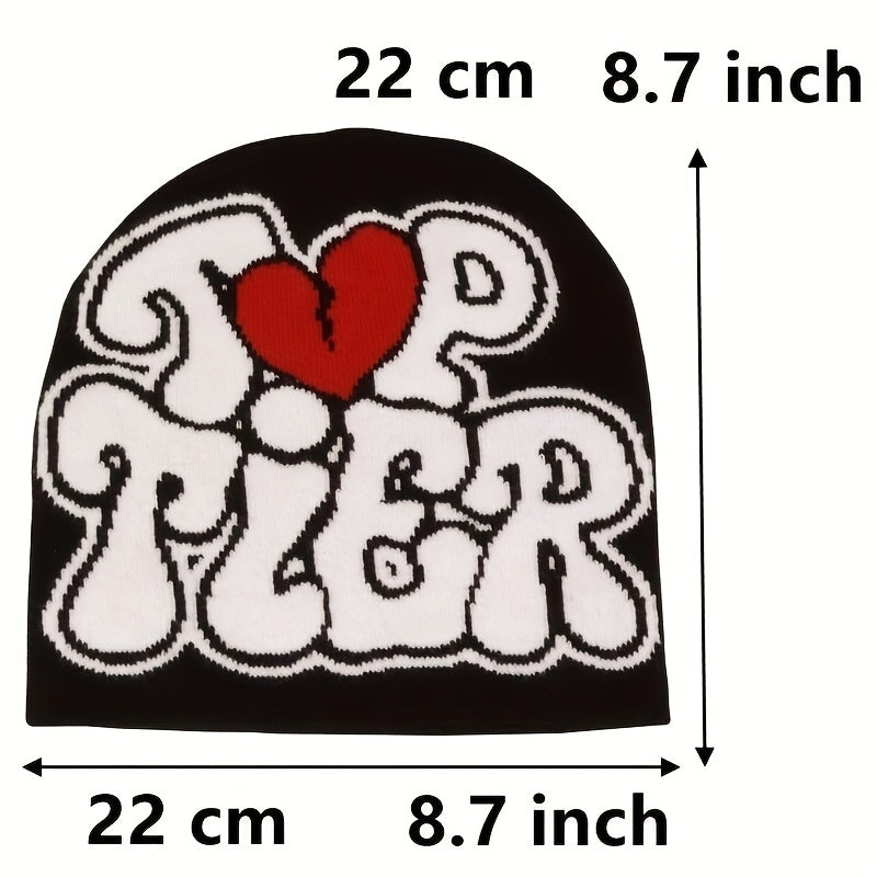 Y2K Beanie Hip Hop Letter Jacquard Knit Hat