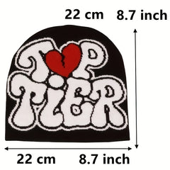 Y2K Beanie Hip Hop Letter Jacquard Knit Hat