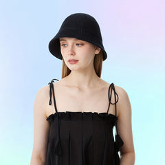 Knitted Bucket Hat Casual Sunshade Basin Hat Vintage Cloche Hats