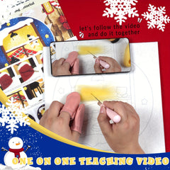 Needle Felting Kit with Wool, Needles, Finger Cot, Felt Cloth, Foam Table