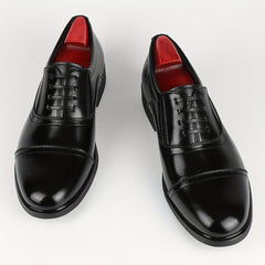 Men's Cap Toe Oxford Shoes Lace up Front Dress Shoes For Men Business Formal