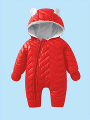 Baby Snowsuit Romper Plush Winter Jumpsuit 2pcs Set