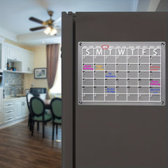 Acrylic Magnetic Dry Erase Board Calendar For Fridge - Clear Reusable Calendar