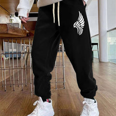 Wings Pattern Men's Drawstring Sweatpants Pocket Casual Comfy Jogger Pants