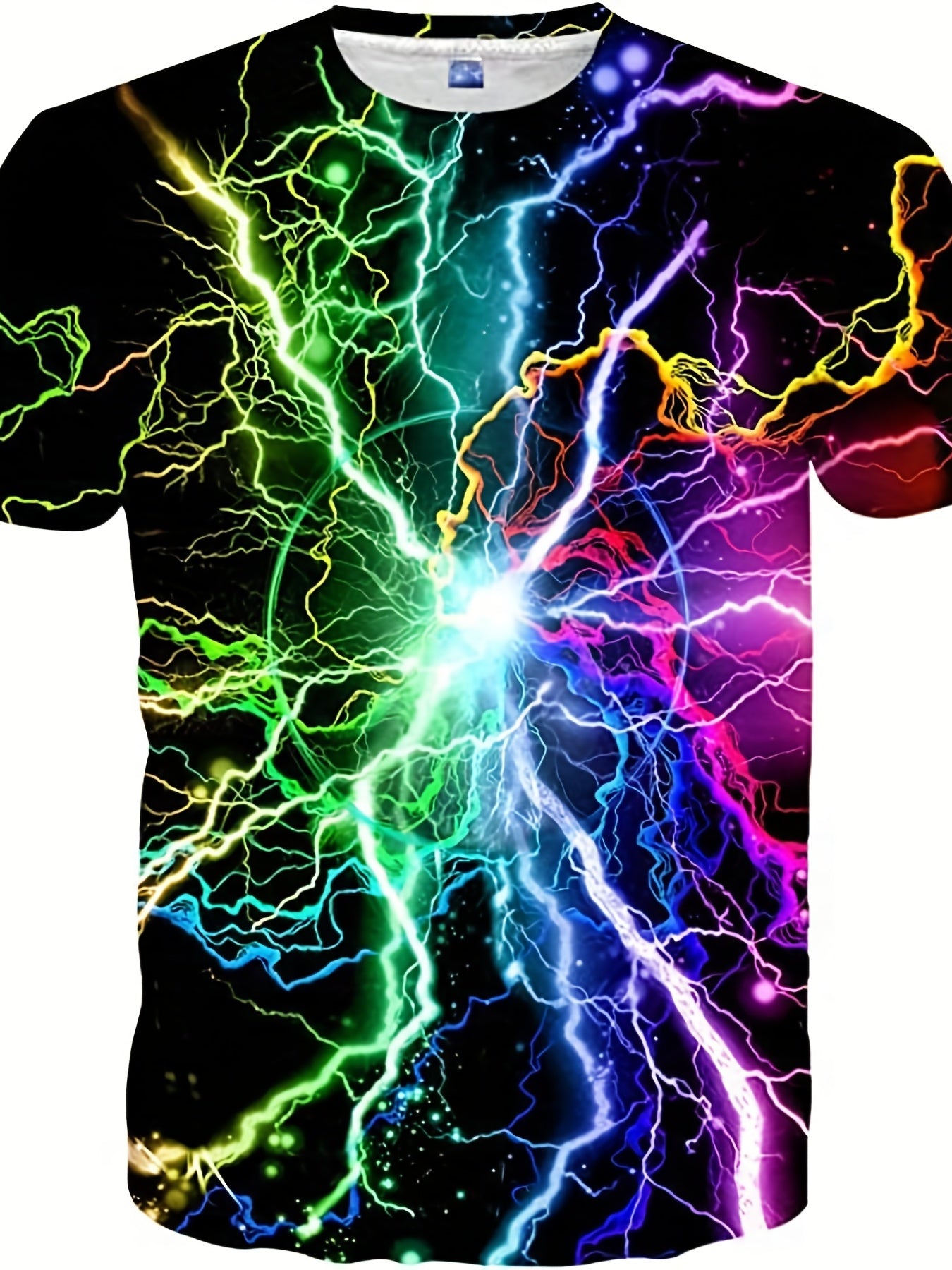 Unisex Lightning Print T-Shirt 3D Digital Print for Summer