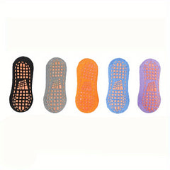 5 Pairs Yoga Socks Non Slip with Grips for Fitness Pilates Ballet Dance