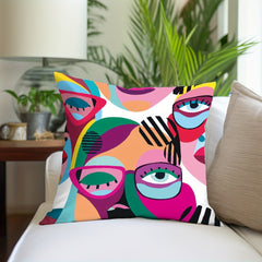 Abstract Lady Figure Throw Pillow Covers