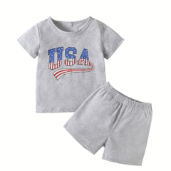 2pcs Baby Boys T-shirt & Shorts Set for Summer
