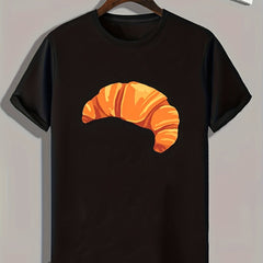 Croissant Print Men's Graphic T-shirt for Summer