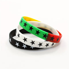 3pcs Star Print Silicone Sports Bracelets Unisex Stylish Sporty Touch