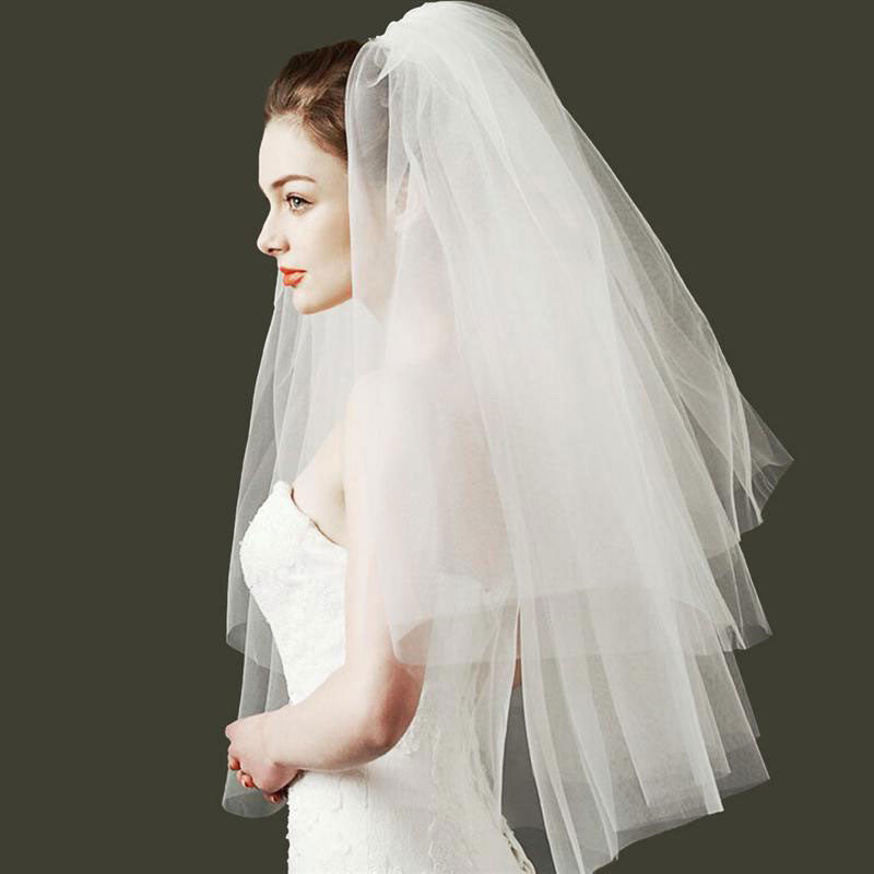 Double Layer Bridal Veil for Wedding Decoration