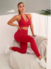 Halter Neck Sports Bra Medium Stretch Workout Bra