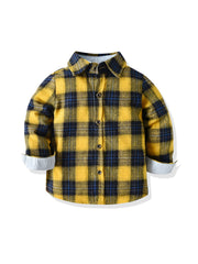Baby Boys Plaid Shirt Button Down Long Sleeve Blouse Top Kids Clothes