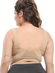 6 Pack Plus Size Sports Bra Set Women's Plus Solid Basic Yoga Bra Six Piece Set