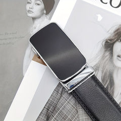 Men's Leather Belt Automatic Buckle Business Suit Waist Strap