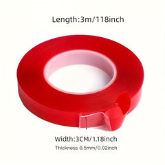 Red Film Transparent Double sided Adhesive Thickened Non marking Tape