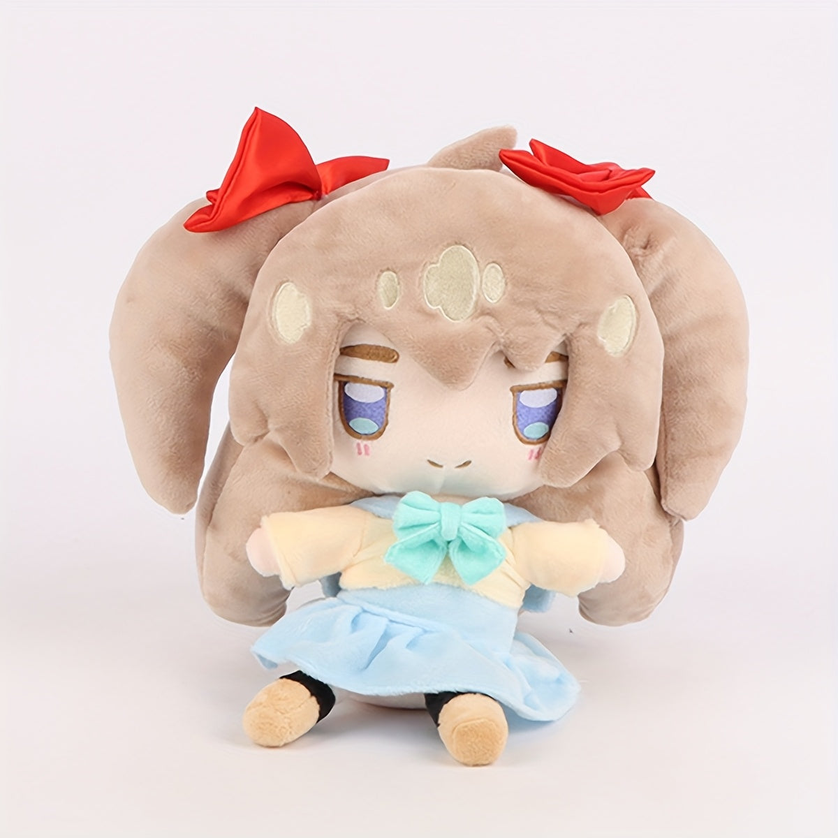 Neuro Sama Plush Toy Anime Girl Stuffed Animal with Red Bow & Dress Soft Plushie