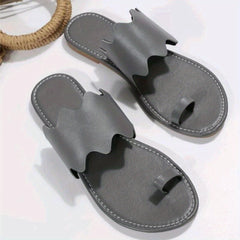 Women's Lightweight Loop Toe Slide Sandals Open Toe Slip On Shoes