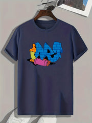 Cartoon Print Men's Graphic T shirt Casual Comfy Tees For Summer