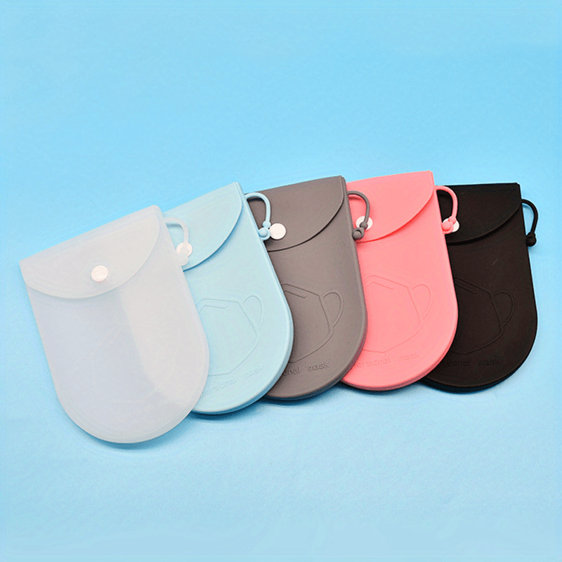 Mini Silicone Mask Storage Pouch Travel Portable Mask Bag
