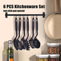6pcs Nylon Utensil Set Non Stick Cooking Utensils Washable Kitchen Restaurant