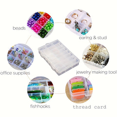 24-Grid Plastic Storage Box Transparent Detachable Tray Waterproof Dustproof