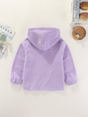 Girls' Thick Fleece Warm Hooded Jacket Zipper Up Casual Hoodie Coat