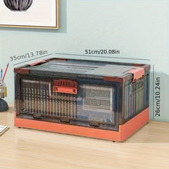 Clear Plastic Storage Box Foldable Collapsible Bins for Toys & Clothes