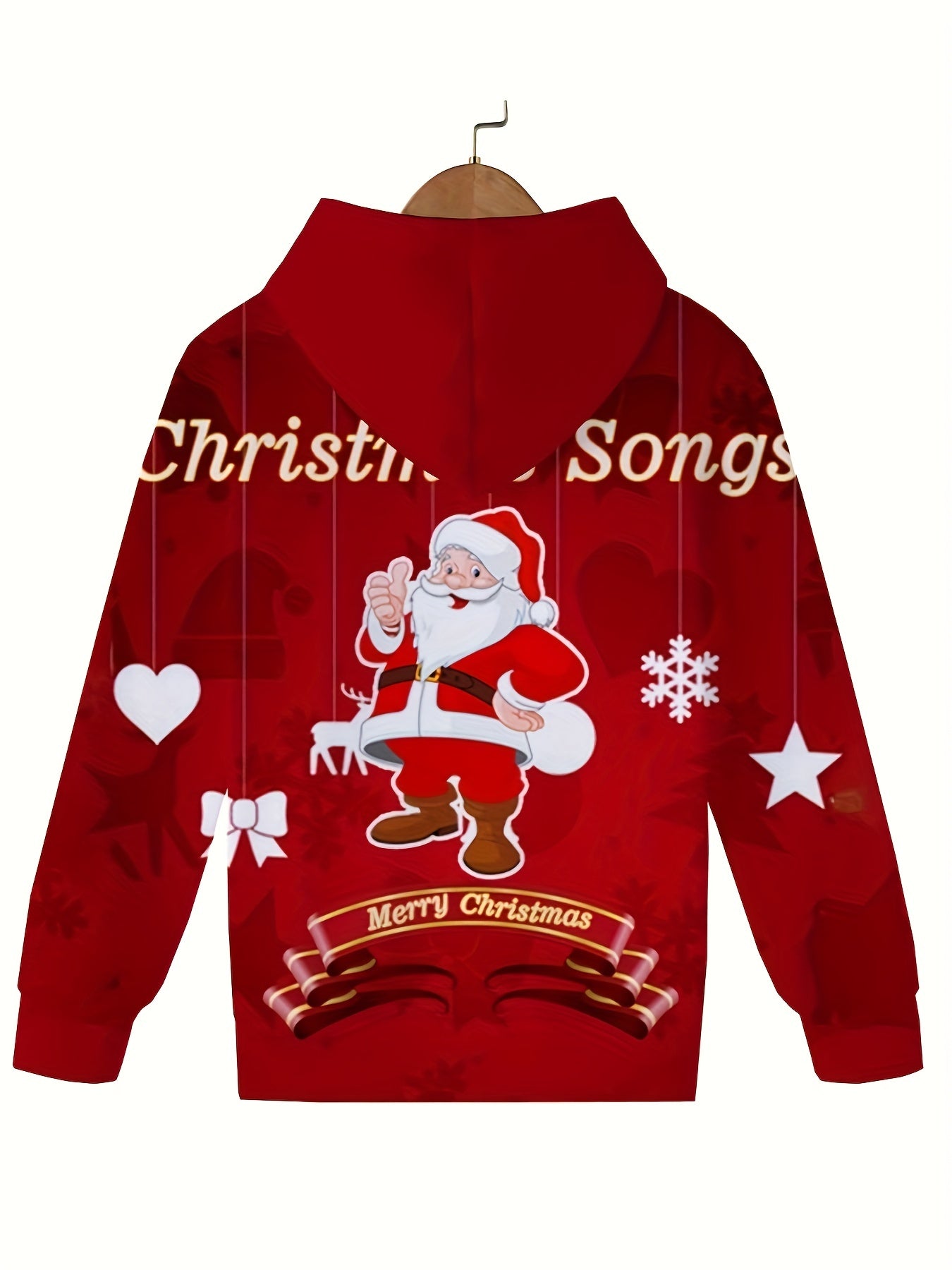 Kids Santa Claus Pattern Hooded Sweatshirt for Christmas Party