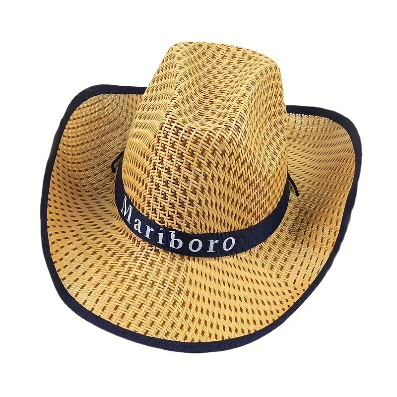 Comfortable Cowboy Hats Knitting Paper Mens Straw Hat Western Sunshade
