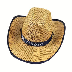 Comfortable Cowboy Hats Knitting Paper Mens Straw Hat Western Sunshade