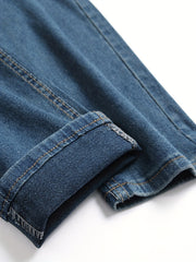 Classic Slim Fit Jeans Mens Casual High Stretch Denim Pants