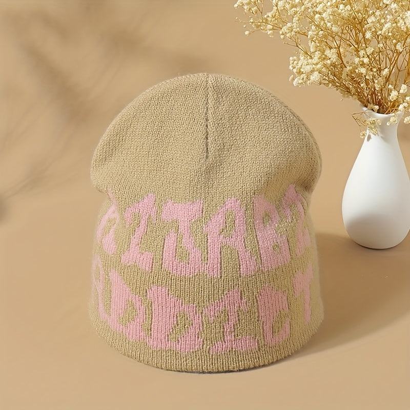 Y2K Multicolor Letter Woolen Hat Street Style