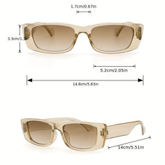 Y2K Rectangle Sunglasses Punk Anti Glare Glasses UV400