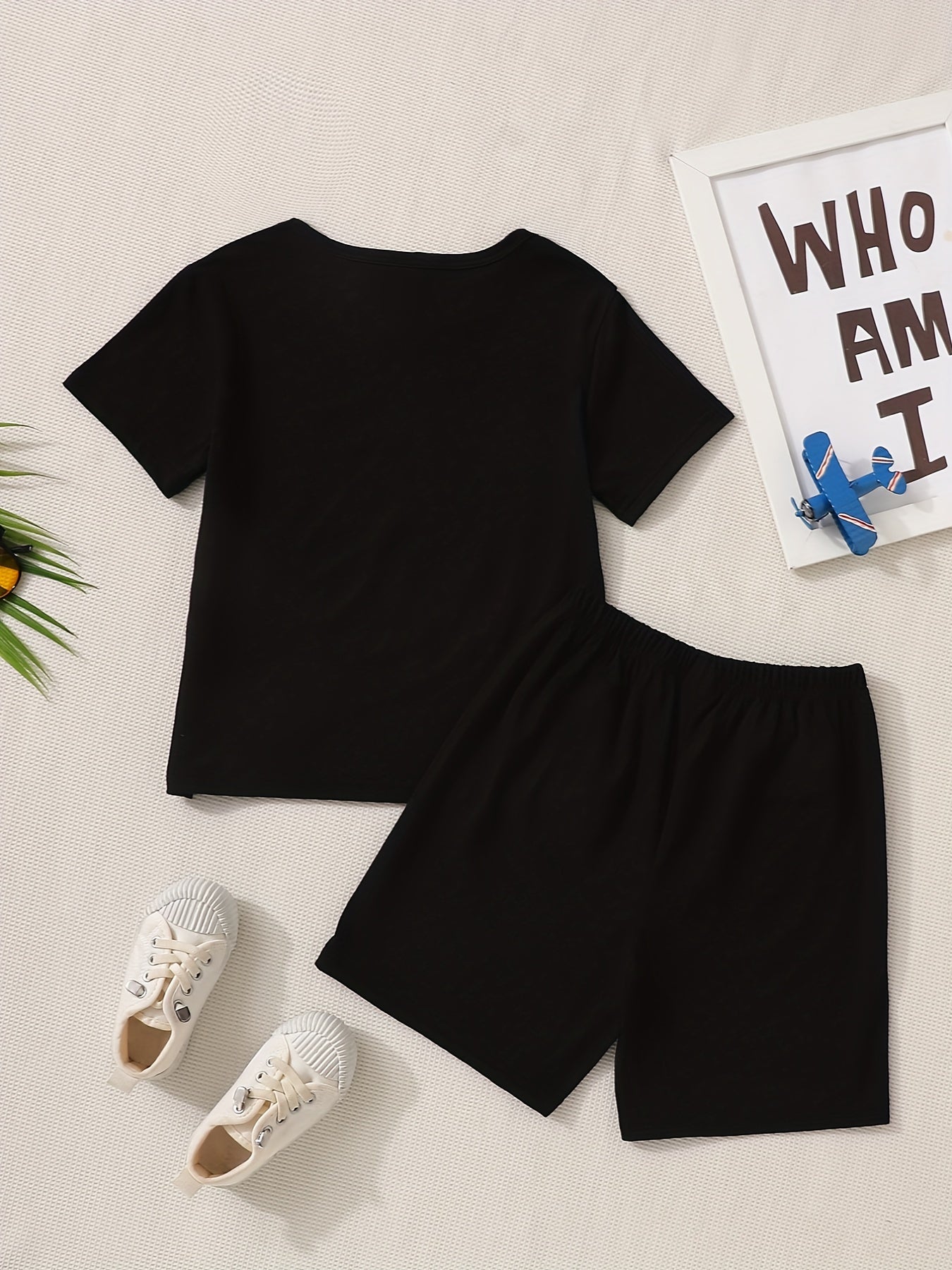 2pcs Little Boy Wild Thing Short Sleeve Tees & Shorts Set Cute Summer Outfit