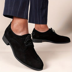 Men's Suede Derby Shoes Low Heel Lace-up Front Office Business Formal