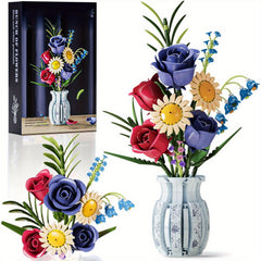 Flowers Bouquet Building Set Artificial Decor for Home Office