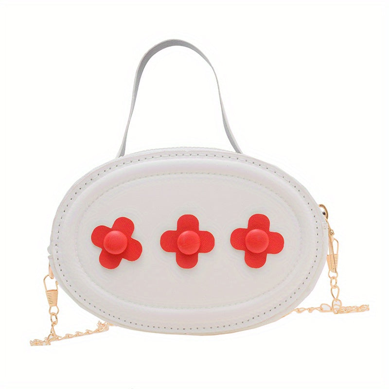 Girls' Flower Crossbody Bag Oval Shape