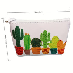 Cactus Coin Purs Zipper Small Wallet Key Bag Waterproof Durable