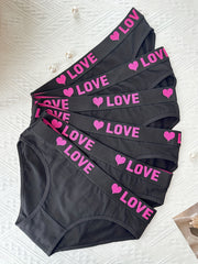6pcs Letter Tape Briefs Stretchy Intimates Panties Women's Lingerie & Underwear