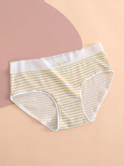 5pcs Bunny Print Striped Briefs Women's Lingerie & Underwear